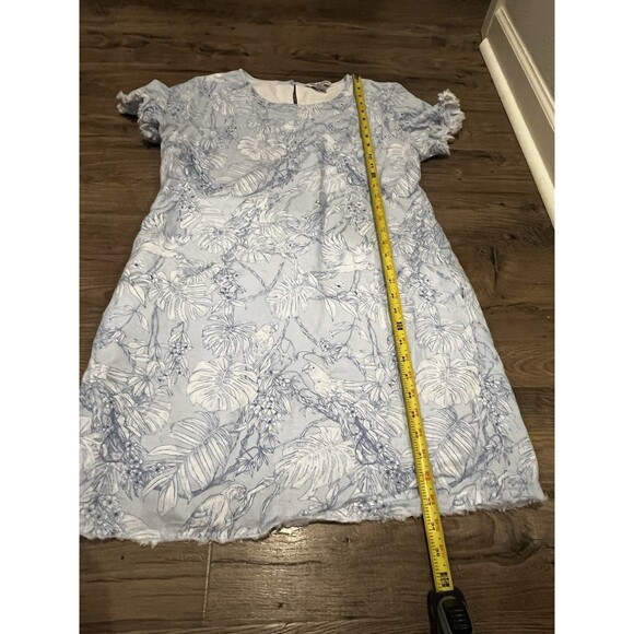 Tommy Bahama Short-sleeve Linen Shift Dress with A Tropical Print-Size M - Picture 5 of 10